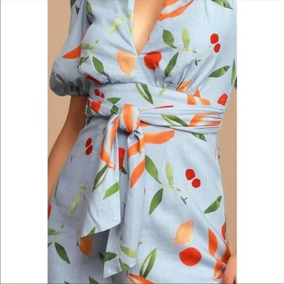 Floral Print Puff Sleeve Dress - Picture 9 of 11
